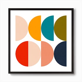 Mid Century Geometric Color Play 3 Art Print