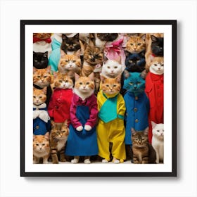 Cat Couture: Exploring a Parallel Purr-fection in Hyper-Detailed Wall Art Art Print