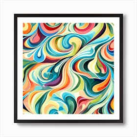 Abstract Colorful Psychedelic Pattern art, 1305 Art Print