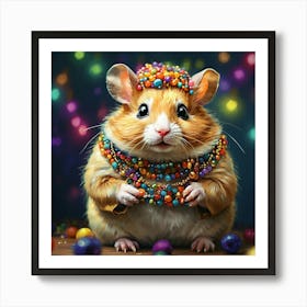 Hamster Mardi Gras Art Print