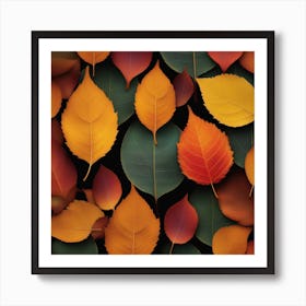 Autumn's Symphony of Leaves 3 Art Print