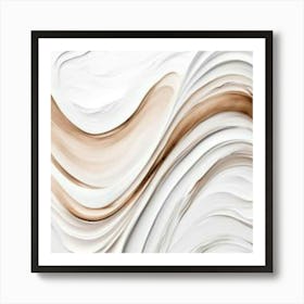 White And Brown Abstract Painting Art Print