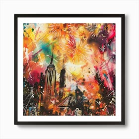 New York City Fireworks 2 Art Print