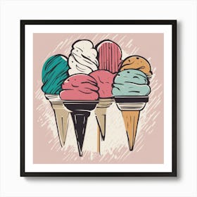 Ice Cream Cones Art Print