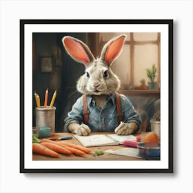 Rabbit Drawing Art Print