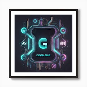 Digital Wave Art Print