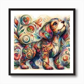 Colorful Puppy 2 Art Print