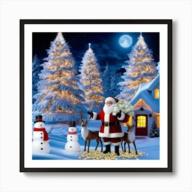 Christmas Santa 4 Art Print