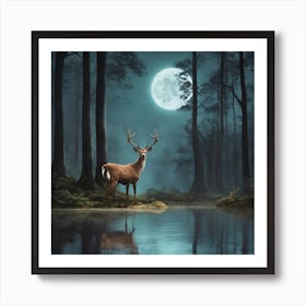 Deer In The Forest Art Print