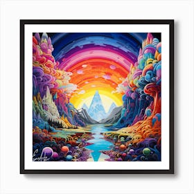 Colorful, Psychedelic, Landscape 1 Art Print