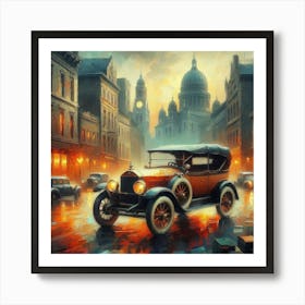 Old Car On The Street 2 Art Print