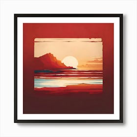 Sunset At The Beach Art Print