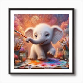 Little Artist Elephant 1 Art Print