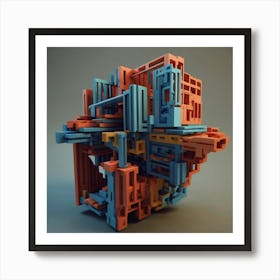 3d Model Of A Building 2 Art Print