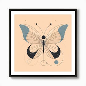 Boho Minimalist Butterfly III Art Print