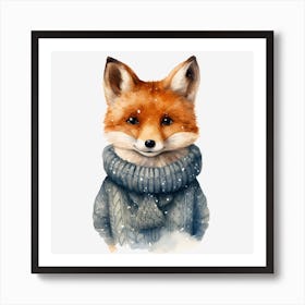 Fox In A Sweater Art Print