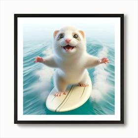 Ferret Surfing Art Print