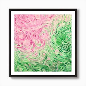 Abstract In Pink And Green Art Print