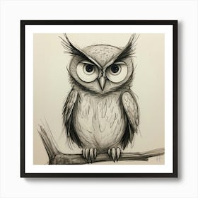 Owl Drawing 4 Art Print