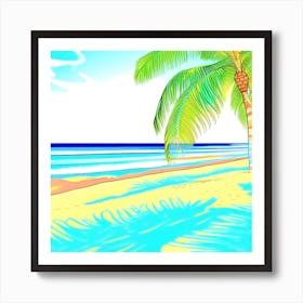 Palm Tree On The Beach 1 Art Print