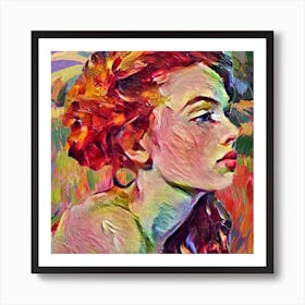 Girl With Red Hair Art Print