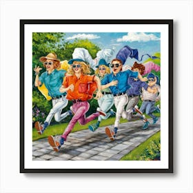 A Whimsical And Vibrant Painting Featuring A Playf Yffsidjit0onrjb7nhe9iq Cyojmf Crou8bpjpivlibw Art Print