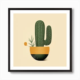 Rizwanakhan Simple Abstract Cactus Non Uniform Shapes Petrol 93 Art Print