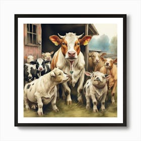 Herd Of Cows Art Print