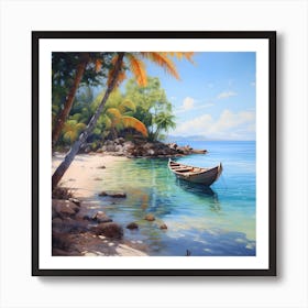 Sunny Mirage: Tropical Oasis Art Print