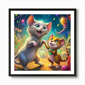 Two Kittens In The Forest Art Print