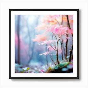 Vibrant Wild Forest For Est Lush Tall Colorful Trees Art Print