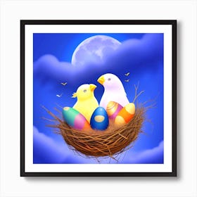 Easter Birds In The Nest 4 Art Print