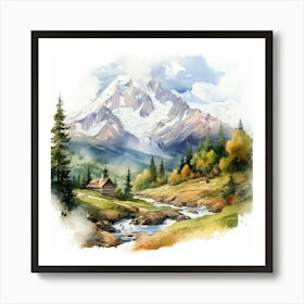 Watercolor Landscape Painting 1 Art Print