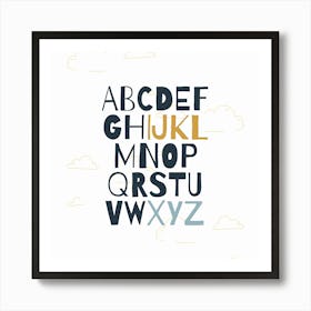 Alphabet And Numbers Art Print