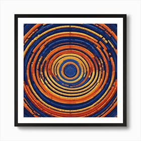 Blue And Orange Spiral Art Print