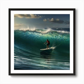 Surfer Riding A Wave 5 Art Print