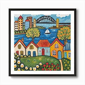 Kids Travel Illustration Sydney 3 Art Print