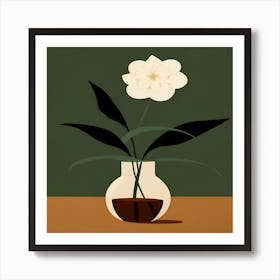 White Flower In A Vase Art Print