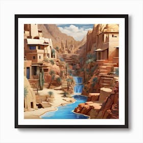 Algerian desert oasis 1 Art Print