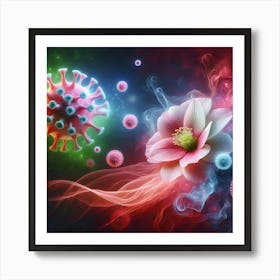 Coronavirus And Flower Art Print