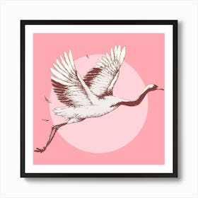 Crane In Flight 1 Art Print