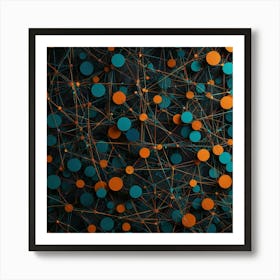 Abstract Network Of Dots Art Print