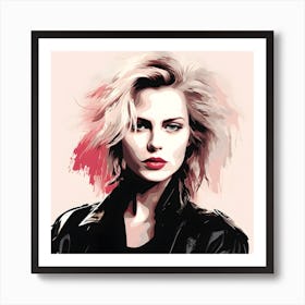 Punk Woman In Pink And Black 6 Art Print