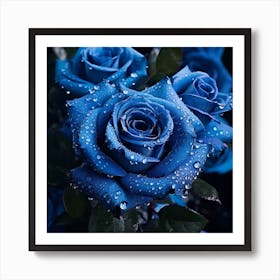 Blue Roses 1 Art Print