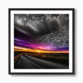 Music Notes Stock Videos & Royalty-Free Footage Art Print