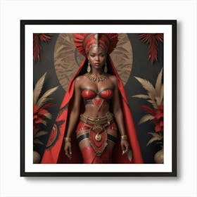 Pikaso Texttoimage Beautiful Africanpowerful Queen Warrior Dressed In Art Print