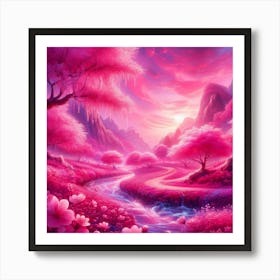 Pink Cherry Blossoms Art Print