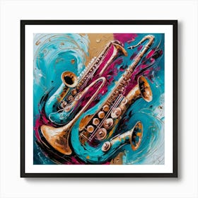 Saxophones 2 Art Print