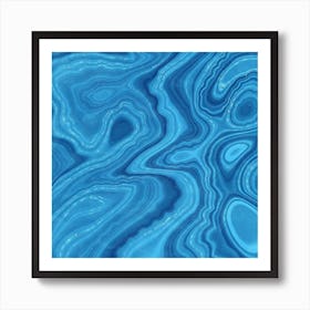 Blue Agate Texture 07 Art Print