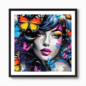 Butterfly Girl 19 Art Print